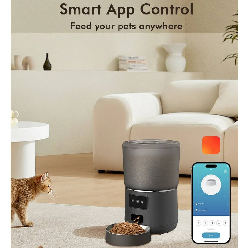 Automatic Smart Pet Feeder For Cats Dogs - in use