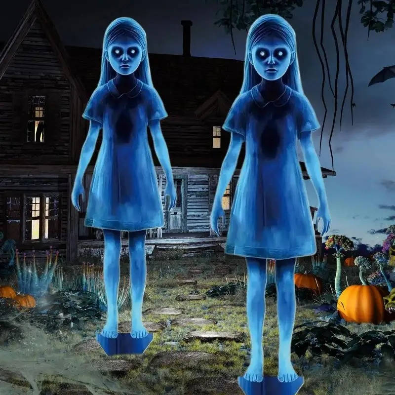 Girl Ghost Courtyard Decoration for Halloween - in use