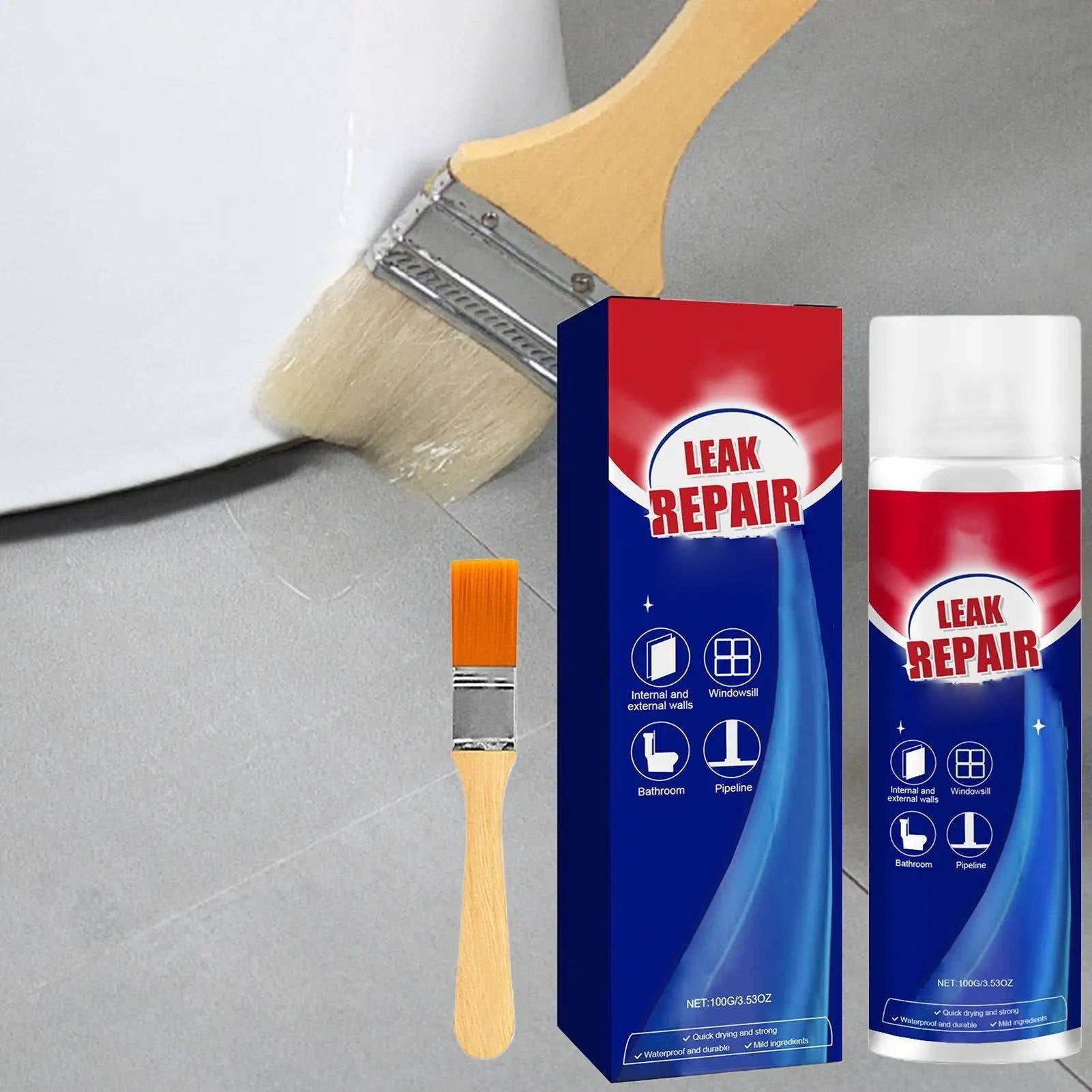2-Pack All-Purpose Waterproof Sealant Spray with Brushes - detail