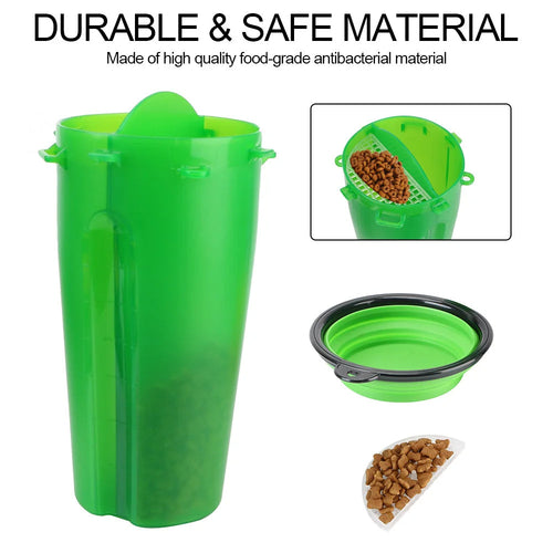 2in1 Collapsible Pet Water Bottle and Feeder - alternate angle