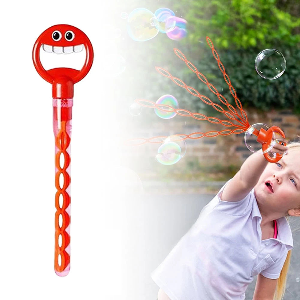 32-Hole Smiling Face Bubble Wand - Oversized Party Bubbles (Random Color)