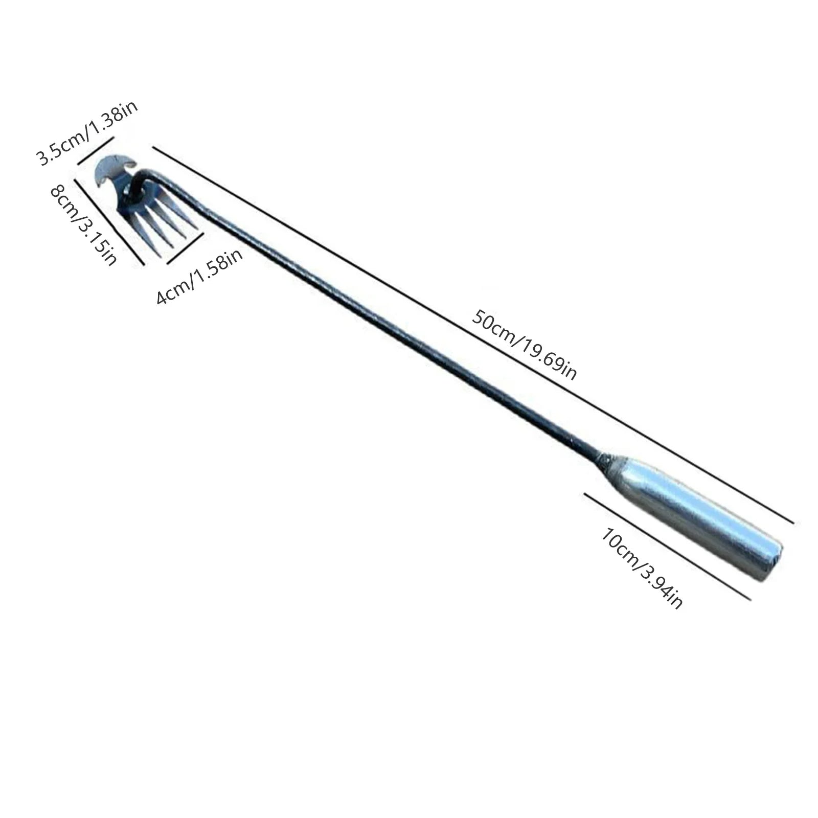 Crescent Weeder Tool with Long Handle - detail