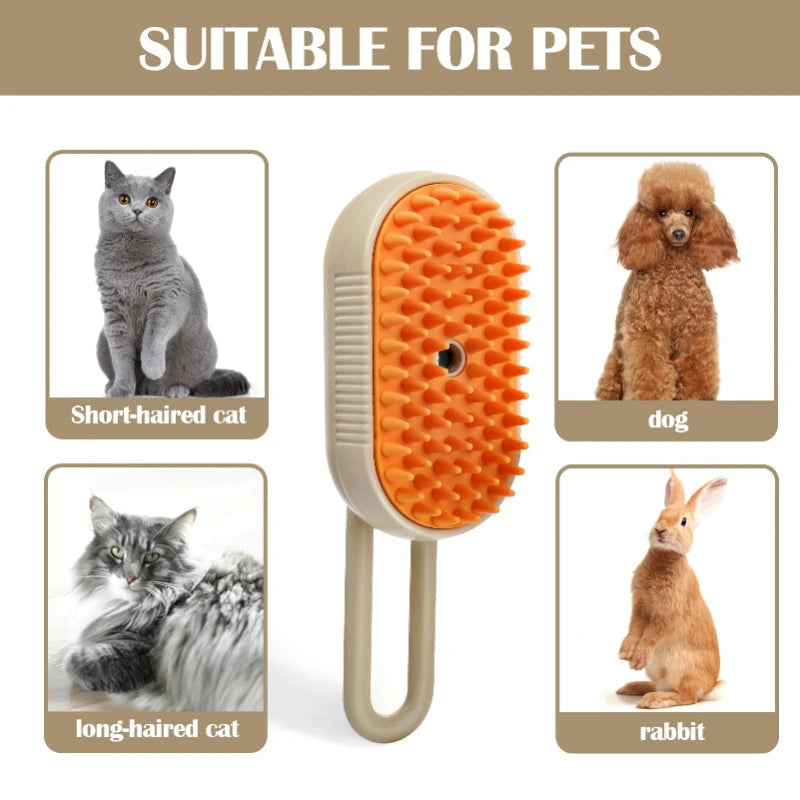 3-in-1 Pet Steam Grooming Brush - Steam, Brush & Massage Tool for Dogs and Cats - detail