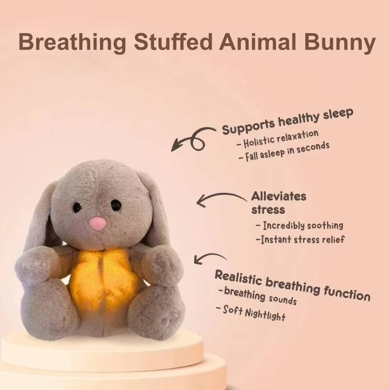 Breathing Stuffed Animal Bunny - alternate angle