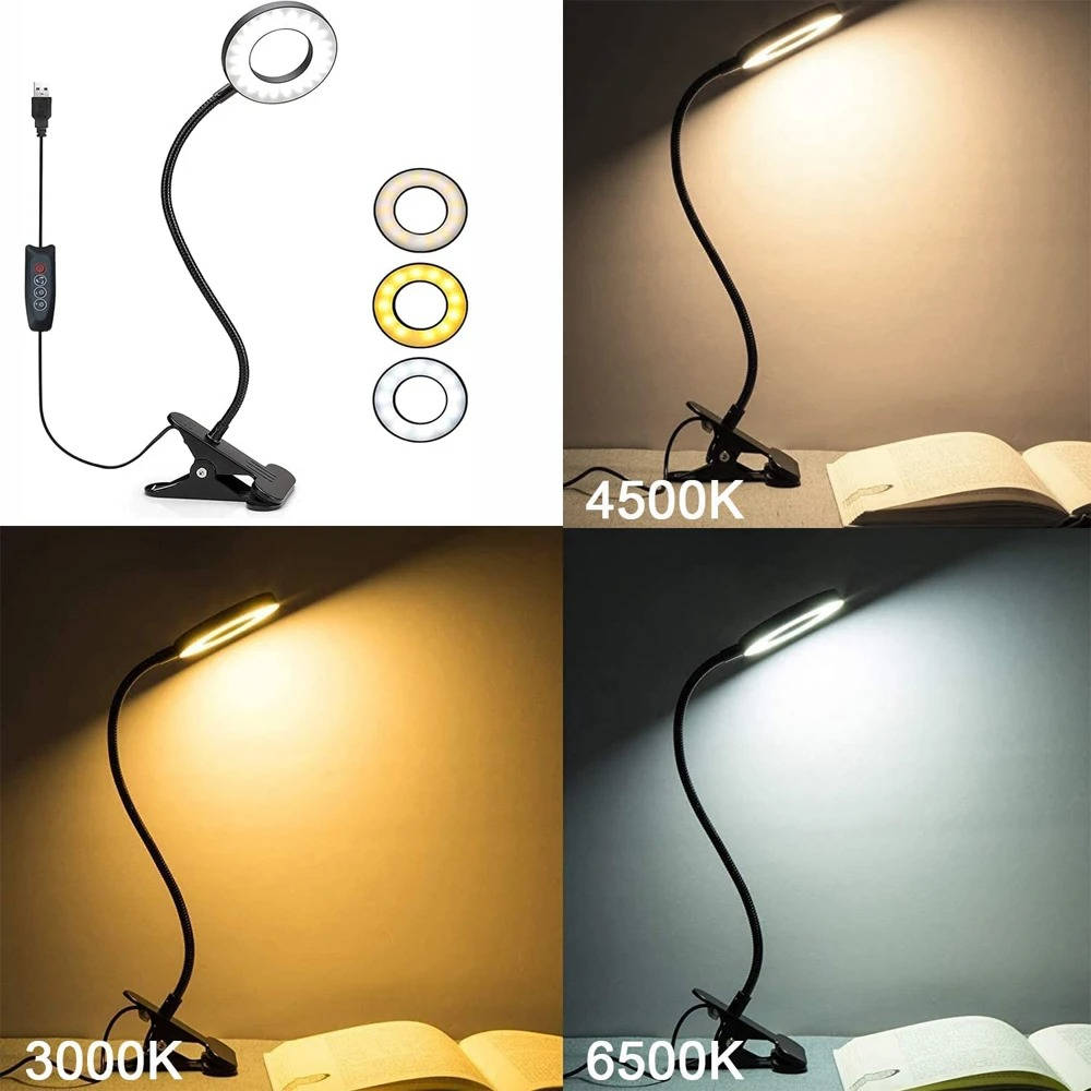 Clamp on Desk Lamp 360 degrees Flexible Eye Friendly - detail
