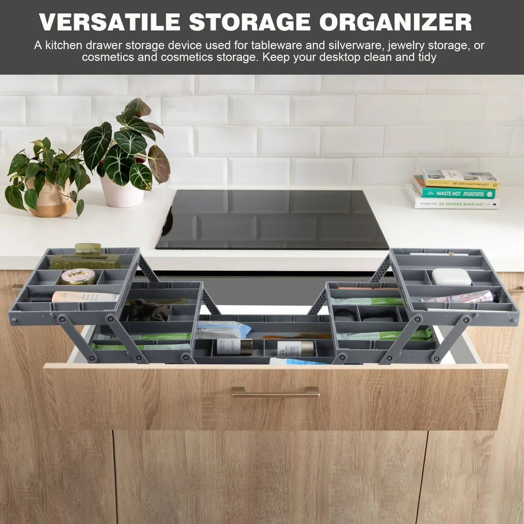 3-Tier Drawer Organizer - Stackable Storage Tray for Office, Bathroom & Kitchen - detail