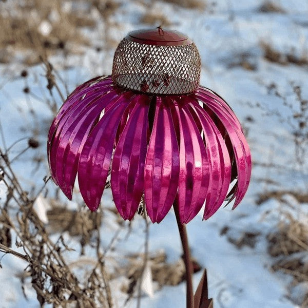 Coneflower Bird Feeder - in use
