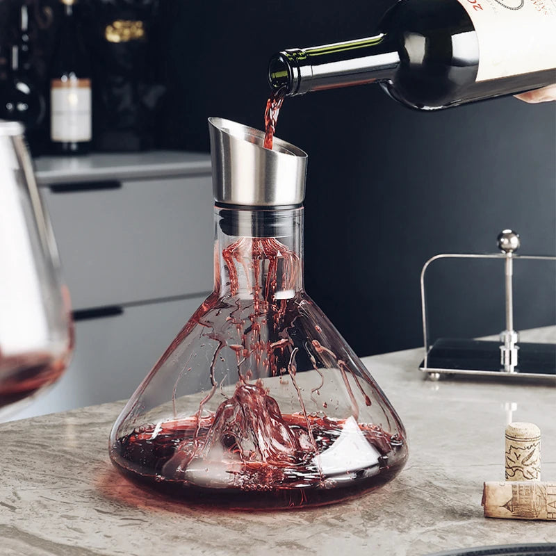 Puchica 1500ml Lead-Free Crystal Wine Decanter & Aerator - alternate angle