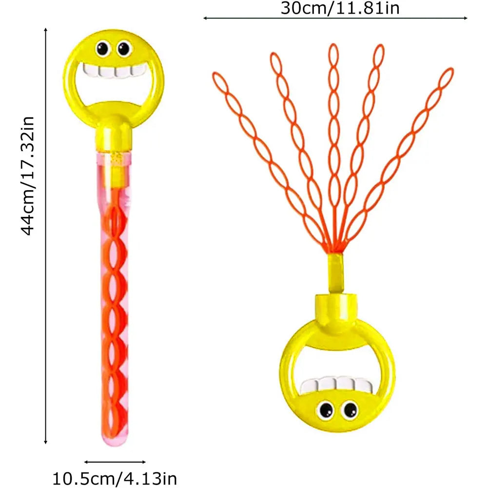 32-Hole Smiling Face Bubble Wand - Oversized Party Bubbles (Random Color) - detail