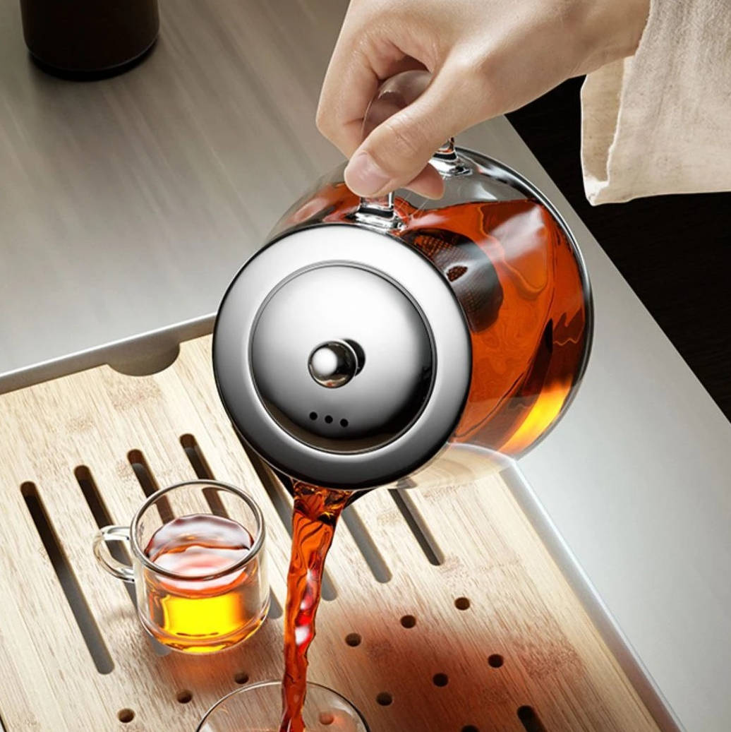 Heat Resistant Glass Teapot - detail