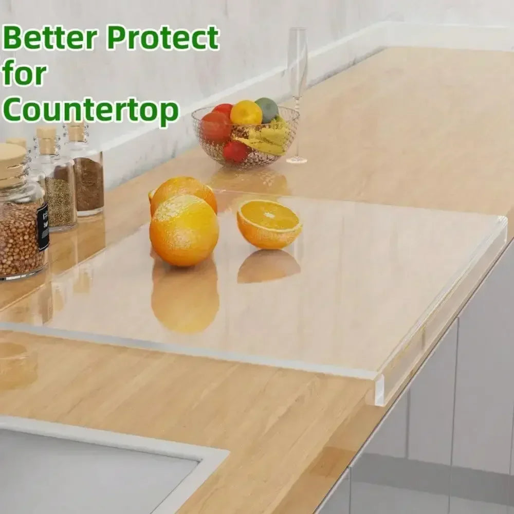 Clear Acrylic Cutting Board with Counter Lip - alternate angle