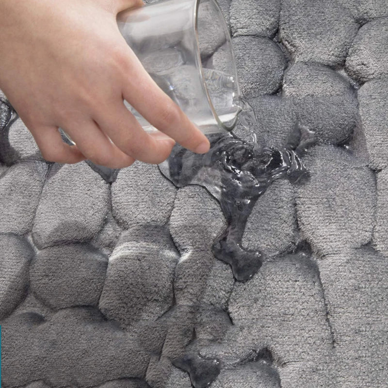 Cobblestone Embossed Bathroom Mat - alternate angle