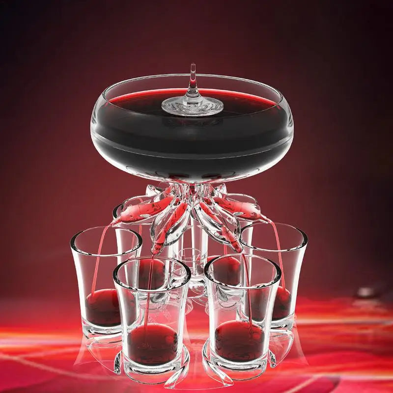6-Shot Acrylic Drink Dispenser with Magnetic Gyro