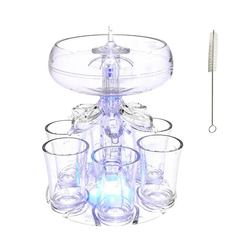 6-Shot Acrylic Drink Dispenser with Magnetic Gyro - in use