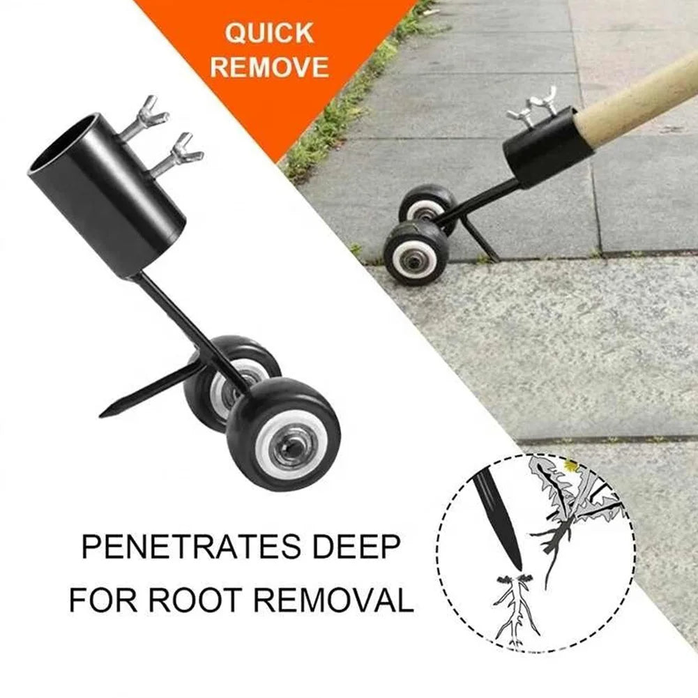 Adjustable Weed Puller Tool for Garden Crevices - in use