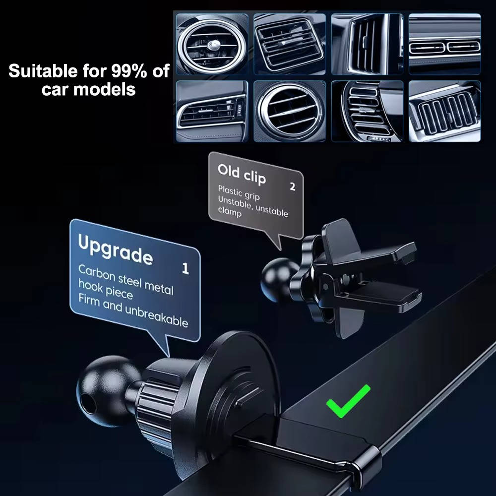 Car Wireless Charger Phone Mount - in use