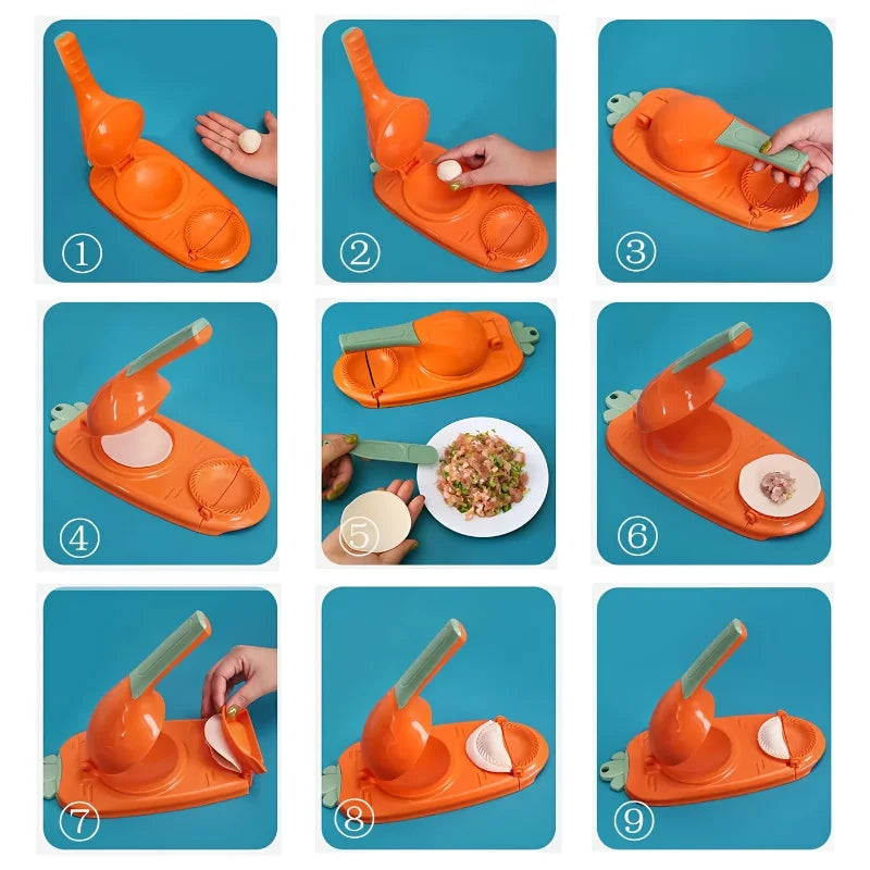 2-in-1 Dumpling Maker Machine & Dough Press - alternate angle