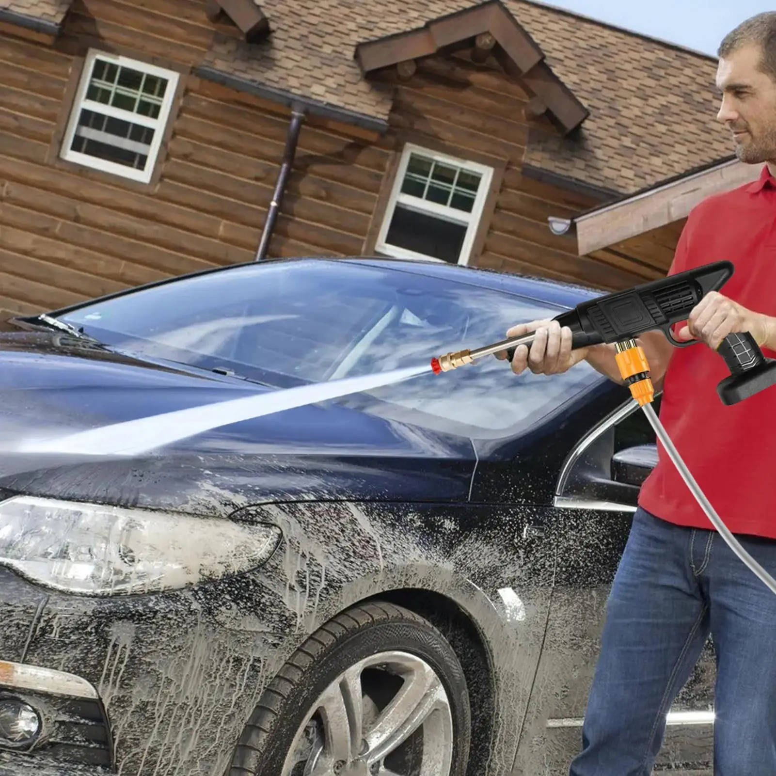 Cordless Portable High Pressure Spray Water Gun Set | Ideal for - detail