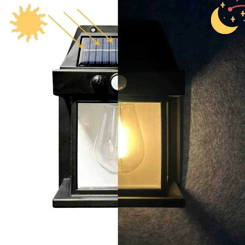 Solar Motion Sensor Wall Lanterns (2 Pack) - detail
