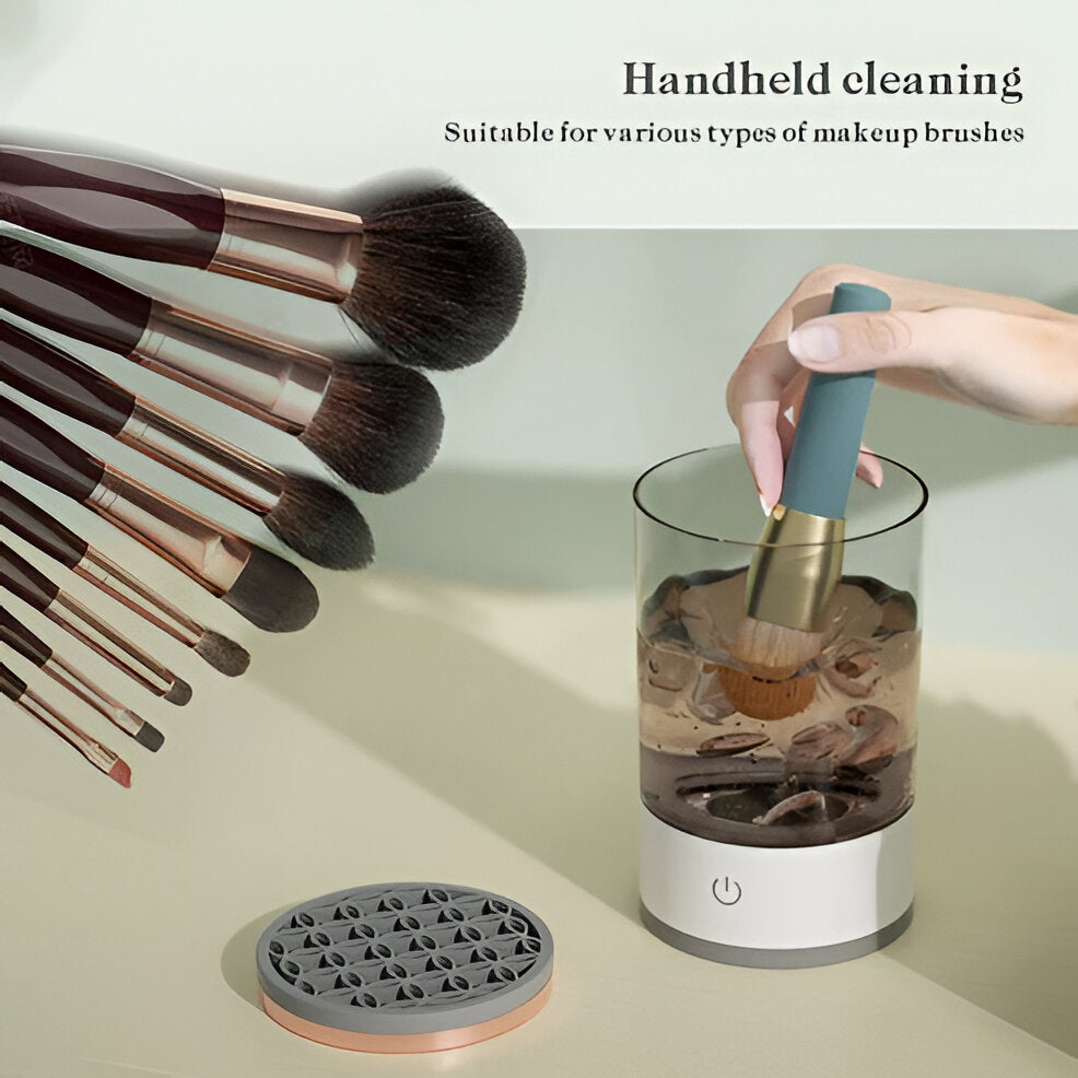 3-in-1 Electric Makeup Brush Cleaner Machine - in use
