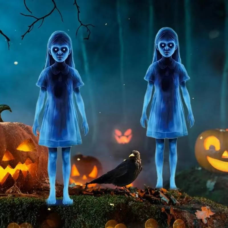 Girl Ghost Courtyard Decoration for Halloween - alternate angle