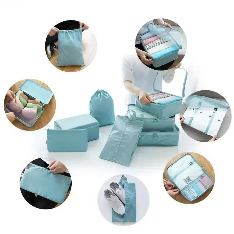 7-Piece Cotton Packing Cube Set for Travel
