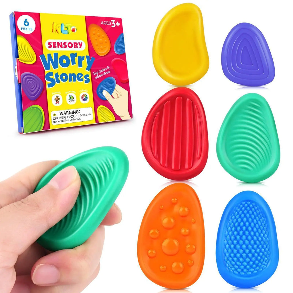 6-Pack Silicone Sensory Stone Fidget Toys - detail