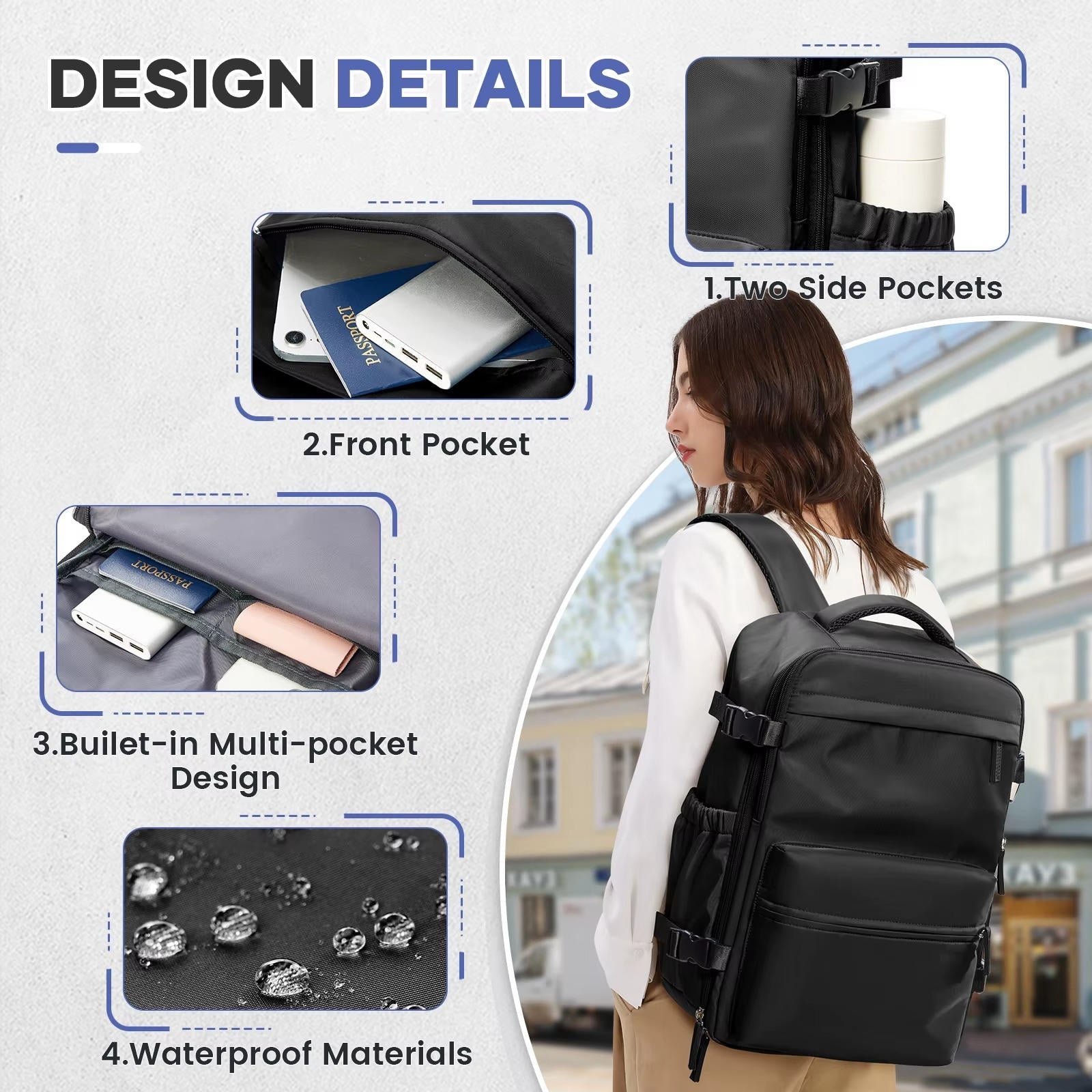 Puchica 15.6" Vacuum Compression Travel Backpack