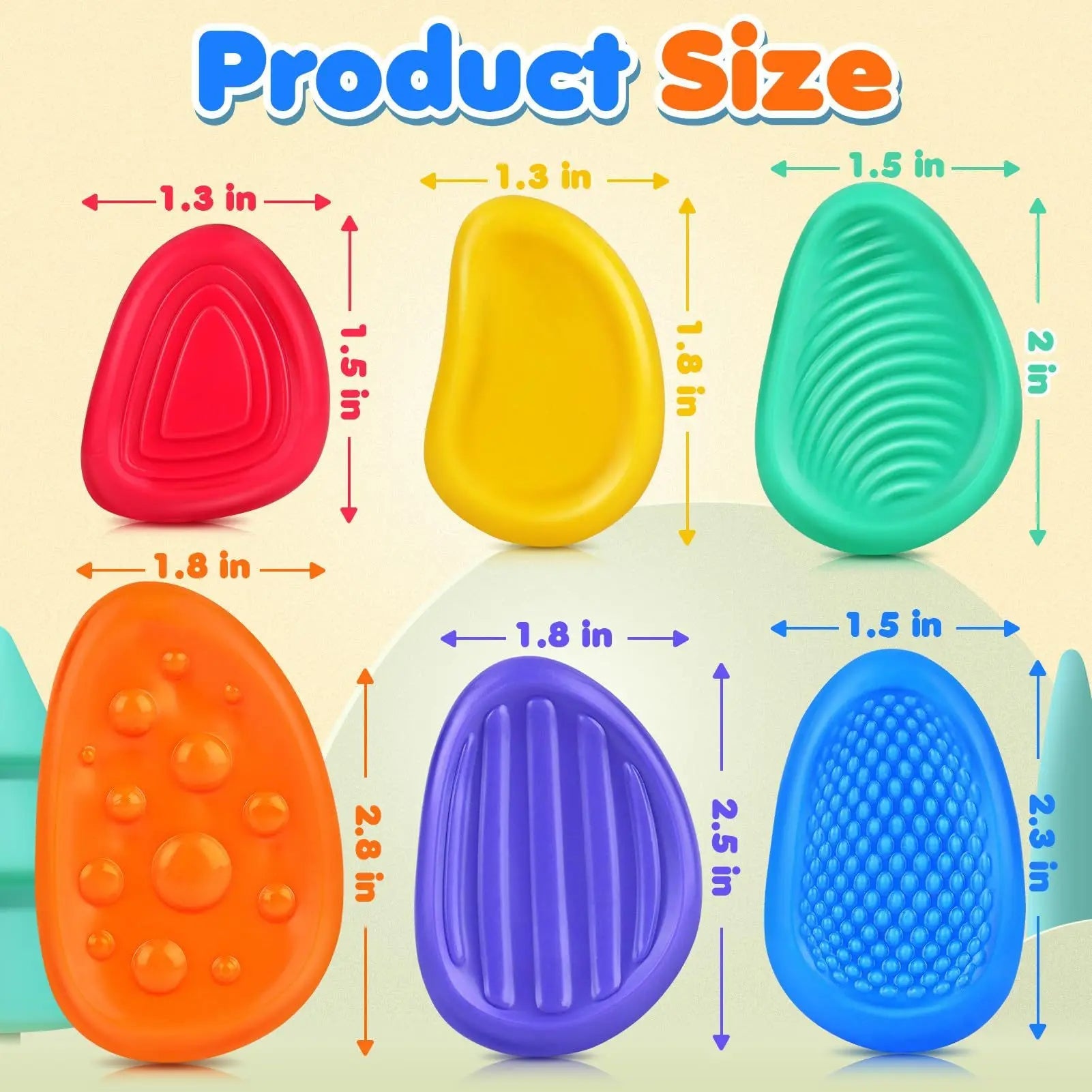 6-Pack Silicone Sensory Stone Fidget Toys - in use