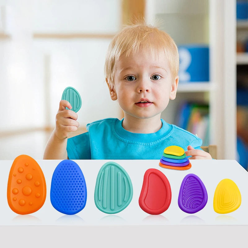 6-Pack Silicone Sensory Stone Fidget Toys