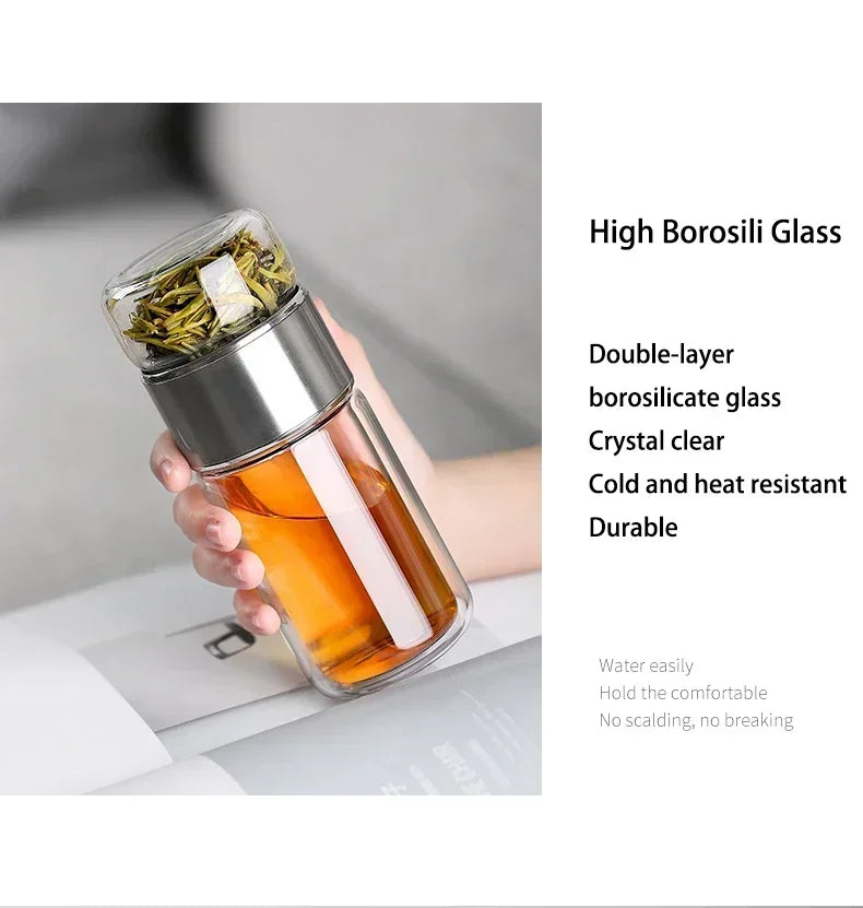 430ml Borosilicate Glass Double Layer Tea Infuser - detail