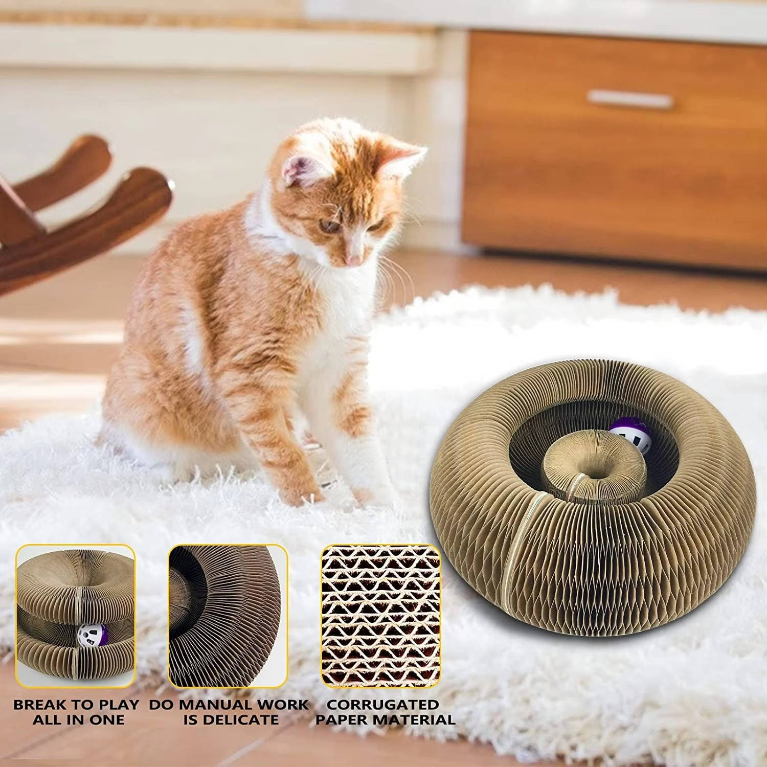 Cat Scratcher with Ball Track - detail
