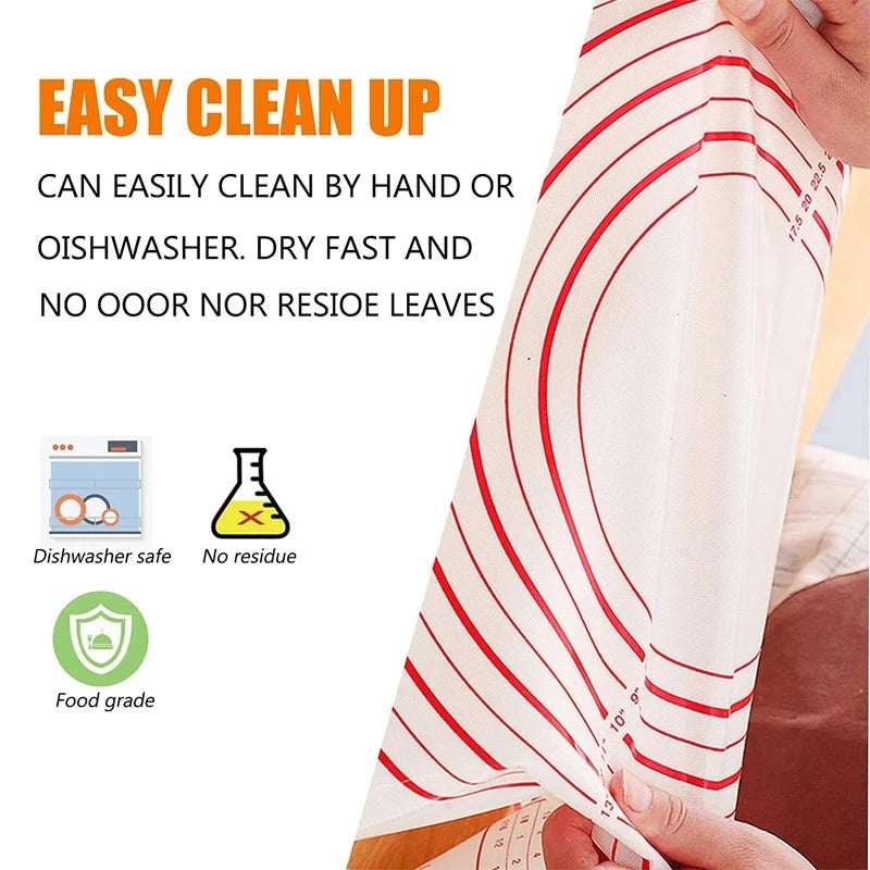 80x60cm Non-Stick Silicone Baking Mat | Food-Grade, - alternate angle