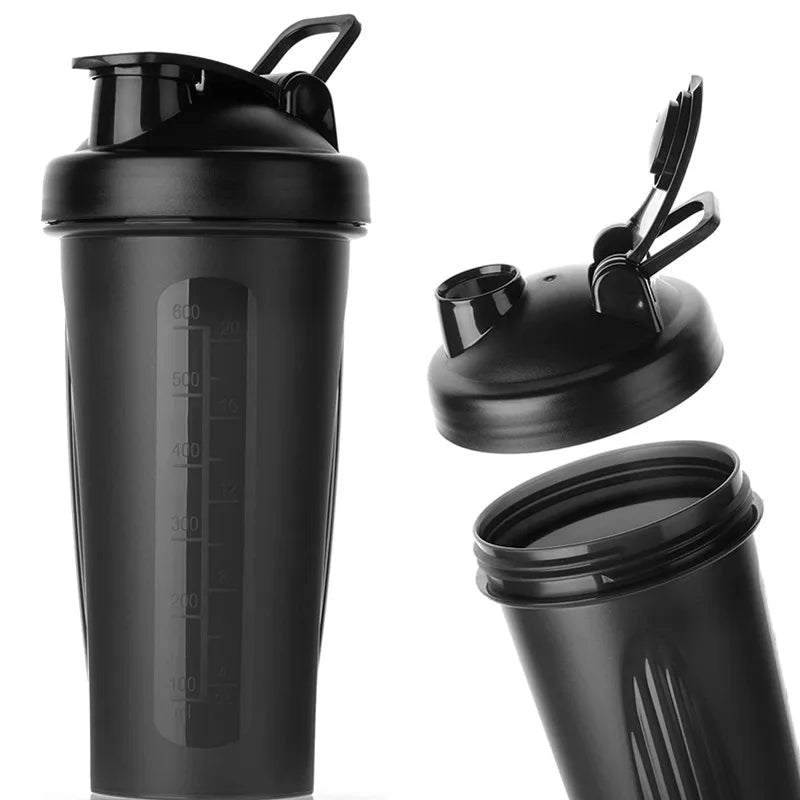 600ml Leak-Proof Protein Shaker Bottle with Stainless Steel Mixing Ball - in use
