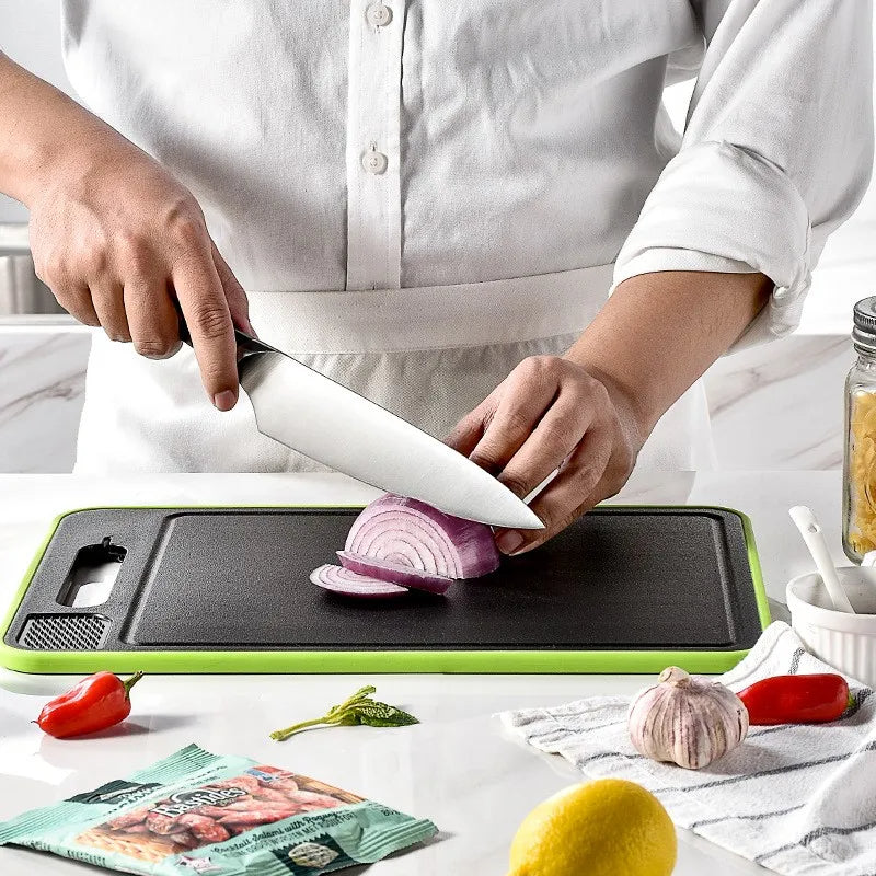 4-in-1 Cutting Board with Thawing Tray and Knife Sharpener - alternate angle