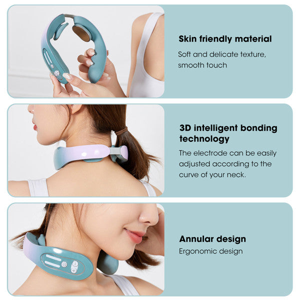 EMS Neck Acupoints Lymphvity Massager Device - in use