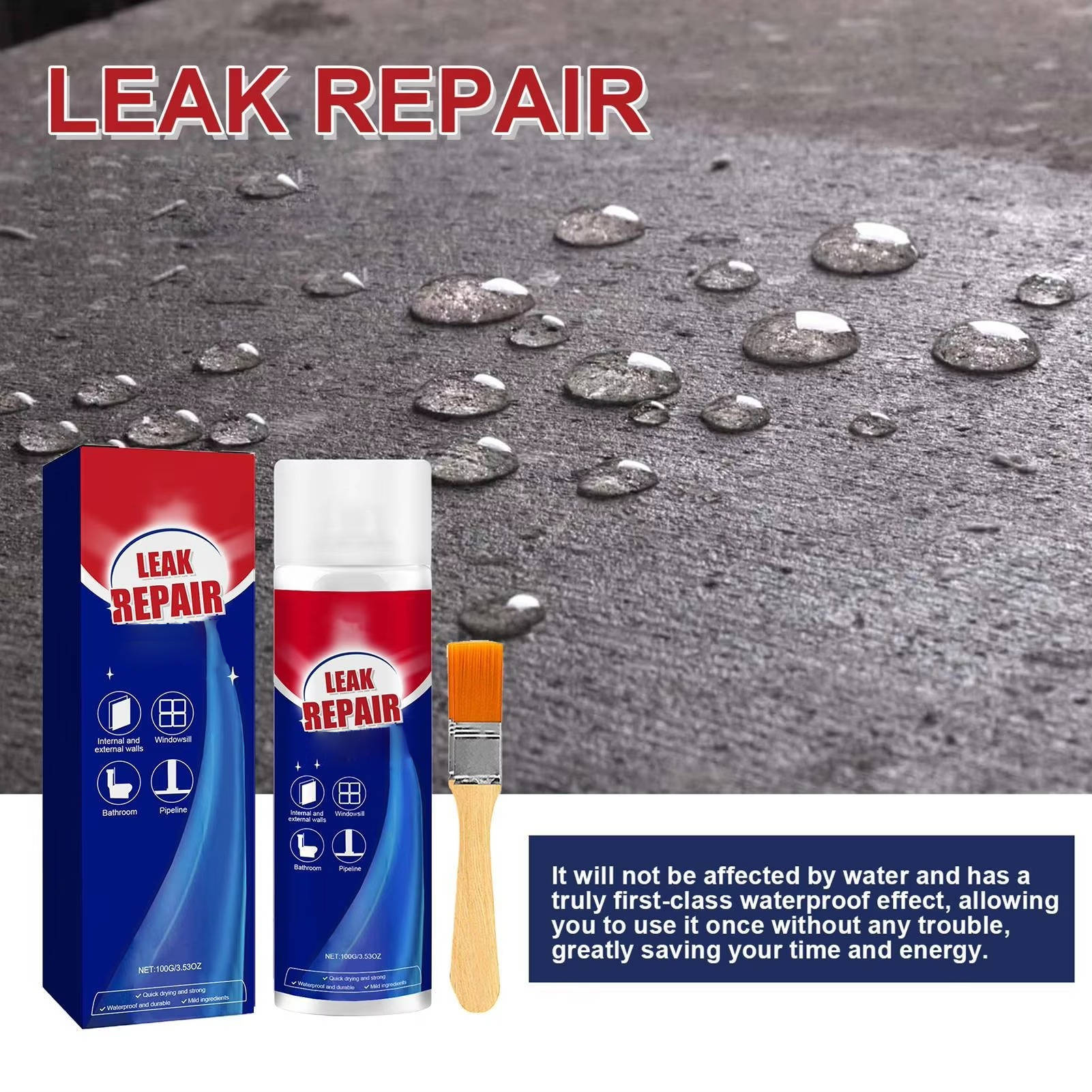 2-Pack All-Purpose Waterproof Sealant Spray with Brushes - alternate angle