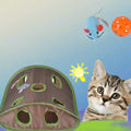 9-Hole Interactive Cat Tunnel Toy with Mouse & Ball - Foldable Canvas Play Mat