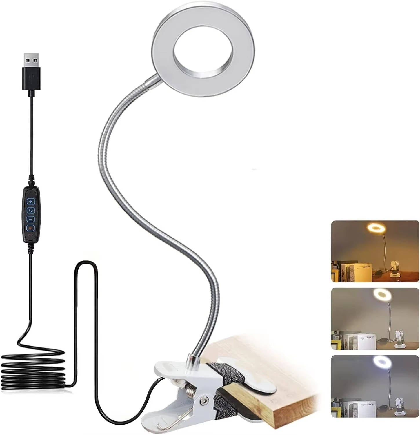 Clamp on Desk Lamp 360 degrees Flexible Eye Friendly - alternate angle