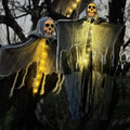 Glowing Skull Scary Outdoor Halloween Decorations- Set of Two - alternate angle