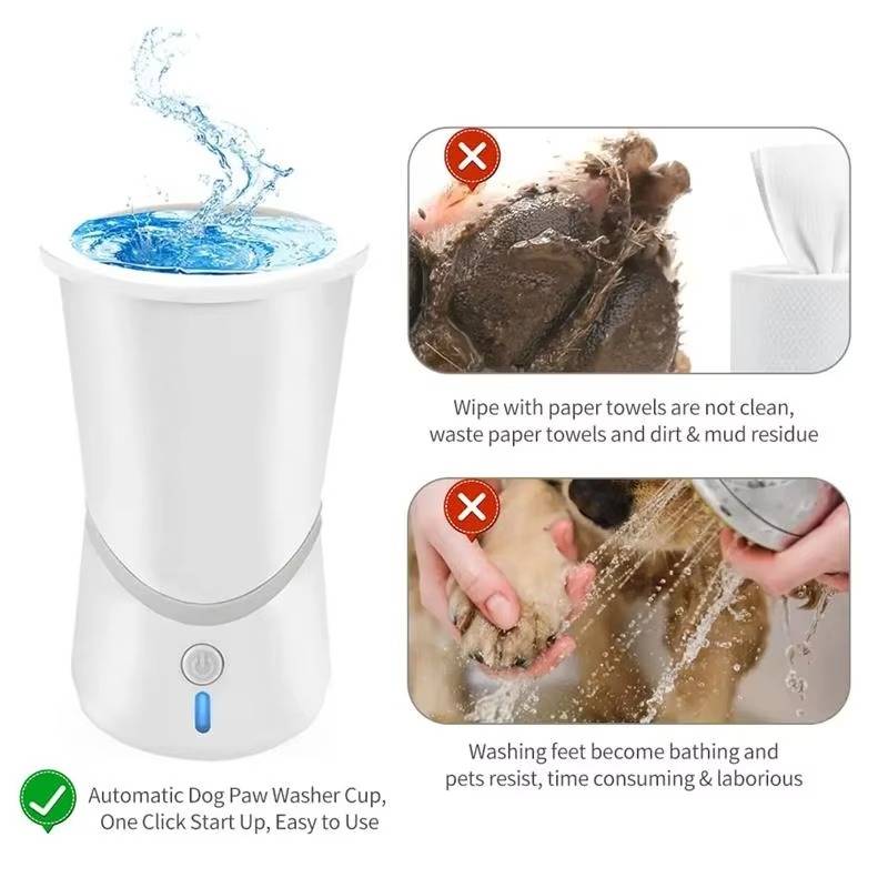 Automatic Dog Paw Cleaner - in use