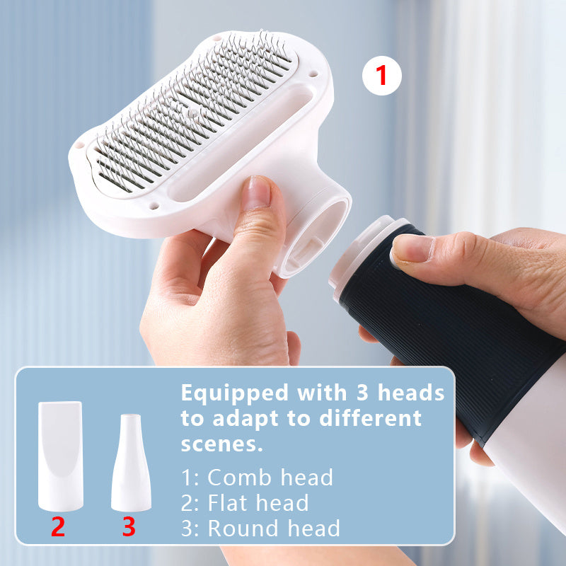 3-in-1 Dog Hair Dryer, Slicker Brush & Grooming Tool - in use