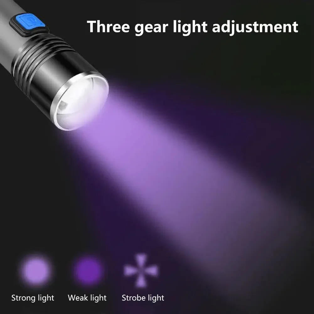 Black Light Flashlight - in use