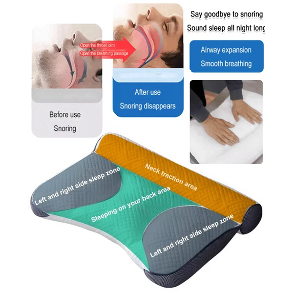 Ergonomic Goose Down Pillow, Cervical Support Comfort Down Pillow, - detail