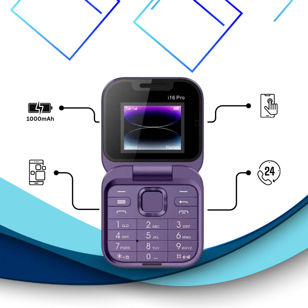Dual Sim Small Folding Cell Phone - alternate angle