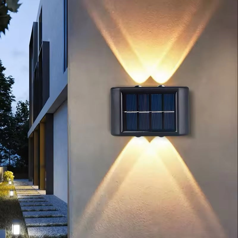 Energy-efficient LED solar outdoor wall light - alternate angle