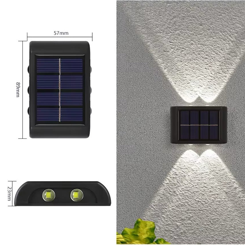 Energy-efficient LED solar outdoor wall light - detail