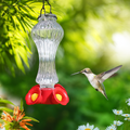 Flowers Glass Hummingbird Feeder With Ant Moat - alternate angle