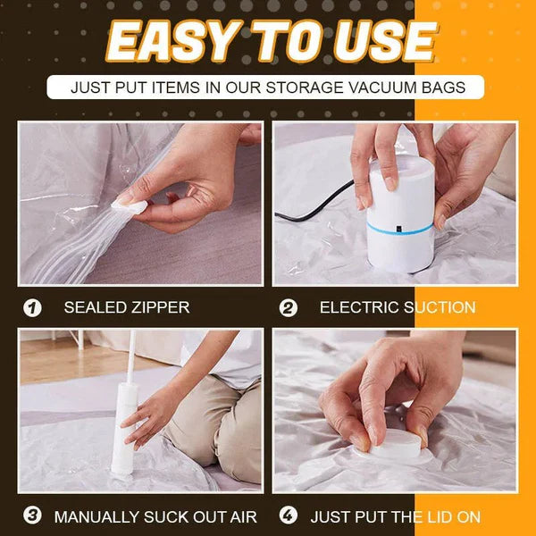Durable Electric Vacuum Compression Bag - 75% More Storage! - alternate angle