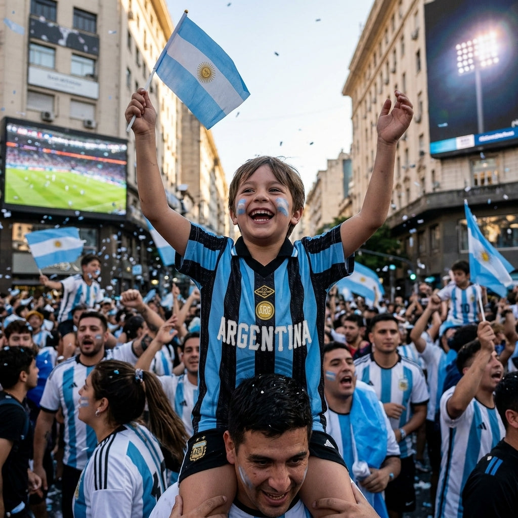 Argentina Kids Soccer Jersey || Maillot de Soccer Argentine Enfant